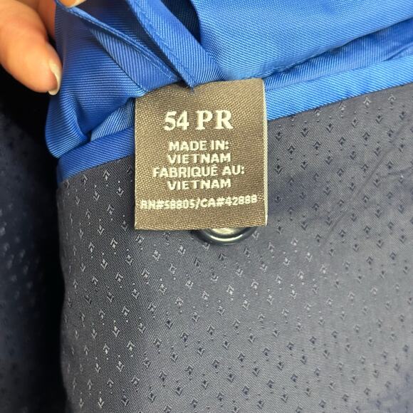 Oak Hill Blue 54 Perfect Fit 2 Button Single Breasted Notch Sports Coat Blazer - Picture 5 of 15